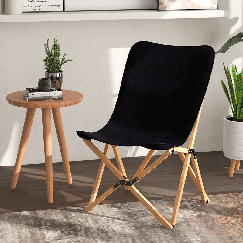 Load image into Gallery viewer, Set of 2 Bamboo Dorm Chair with Storage Pocket for Camping and Fishing
