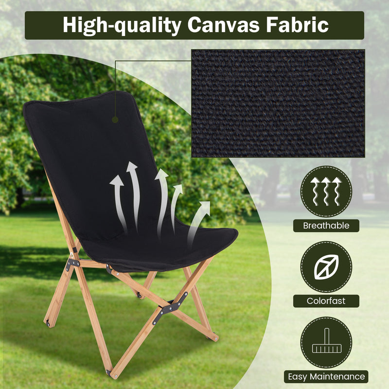 Load image into Gallery viewer, Set of 2 Bamboo Dorm Chair with Storage Pocket for Camping and Fishing
