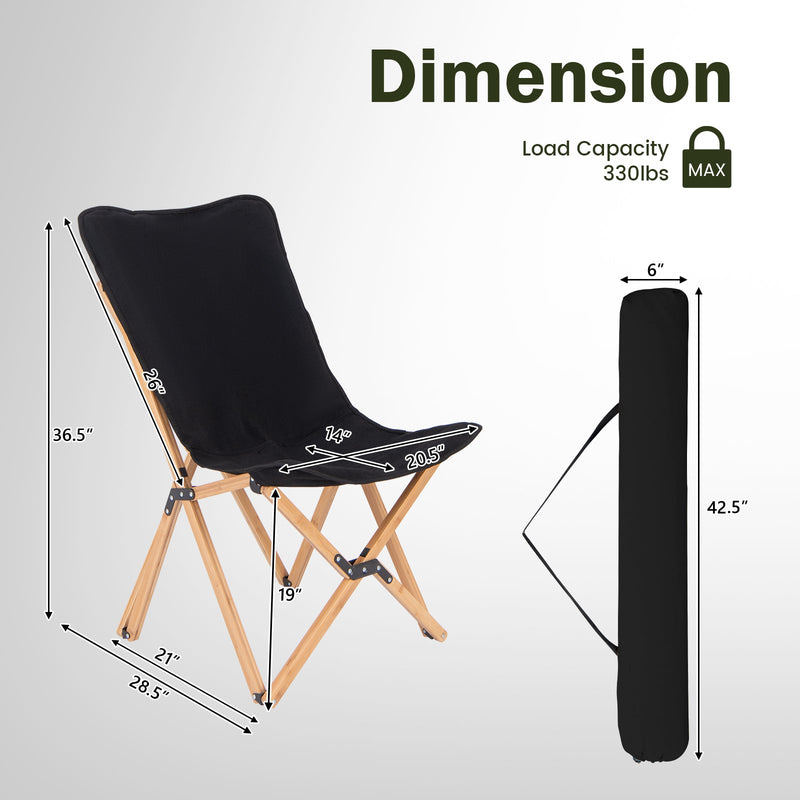 Load image into Gallery viewer, Set of 2 Bamboo Dorm Chair with Storage Pocket for Camping and Fishing
