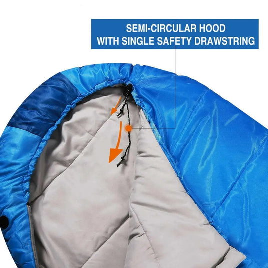 Mummy Kids Sleeping Bag for Camping,Blue Rose