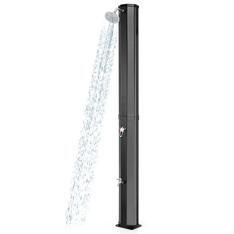 Load image into Gallery viewer, 7.5 Feet 15.9 Gallon Solar Heated Outdoor Shower with Shower Head-Black
