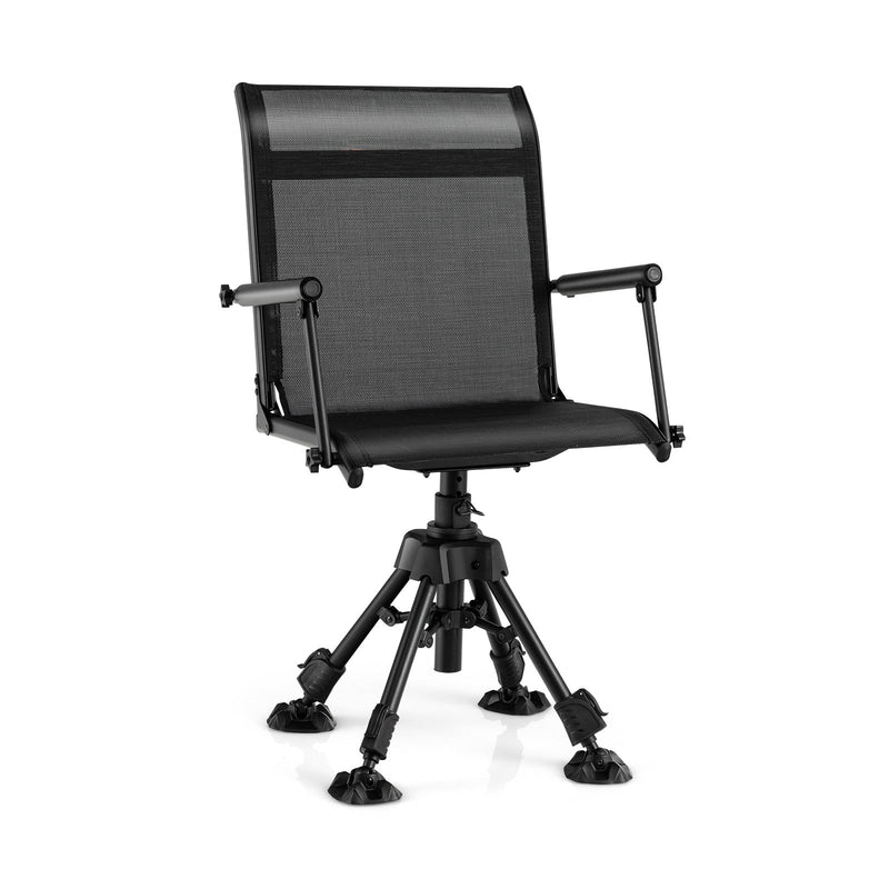 Load image into Gallery viewer, Folding Swivel Patio Chair with 4 Adjustable Leg
