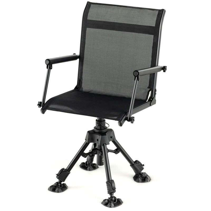 Load image into Gallery viewer, Folding Swivel Patio Chair with 4 Adjustable Leg
