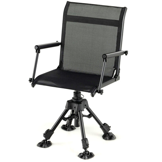 Folding Swivel Patio Chair with 4 Adjustable Leg
