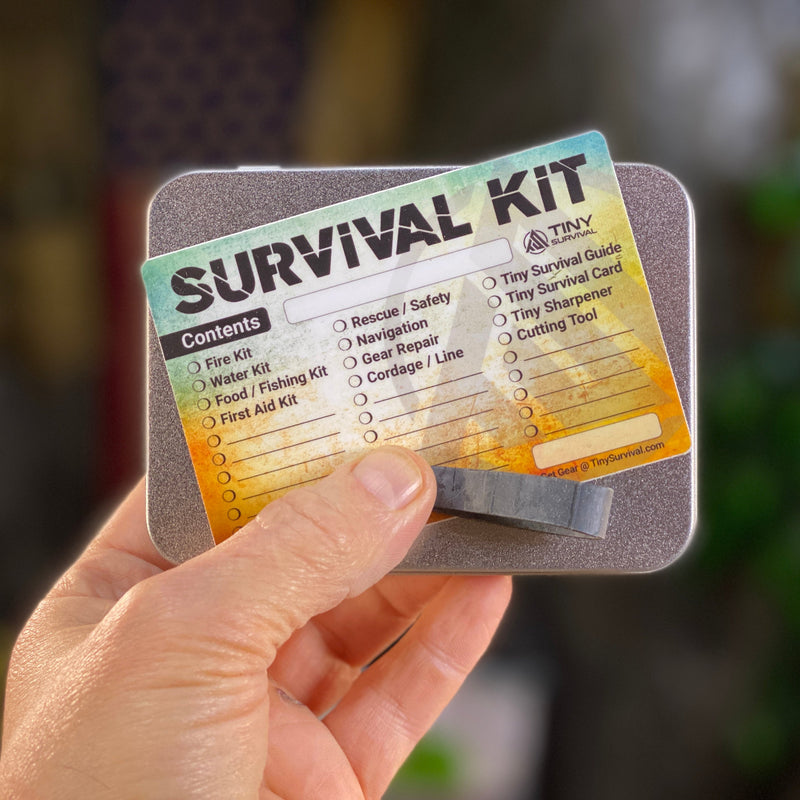 Load image into Gallery viewer, Tiny Survival Tin Kit: Rectangle - LARGE (13.3 c.i.)
