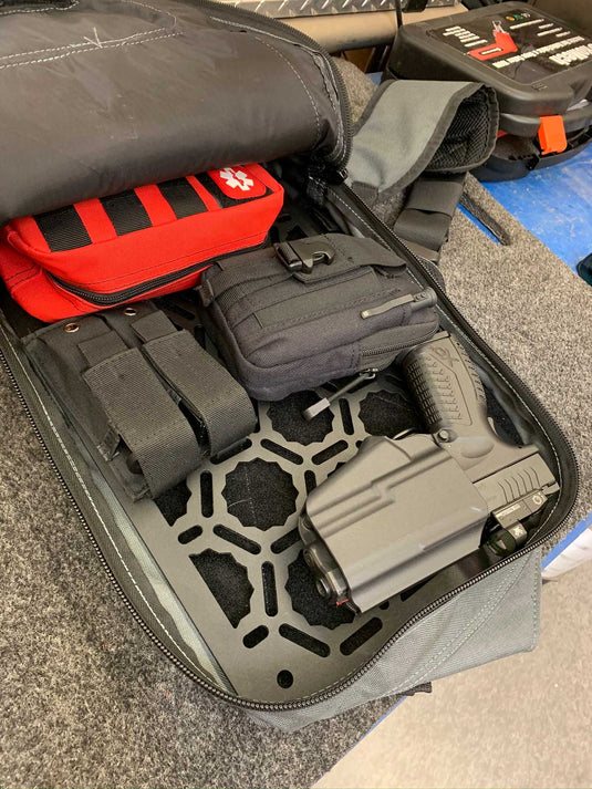 Backpack Insert Panel kit - with pistol holder, first aid kit, dual mag holder, Molle pouch