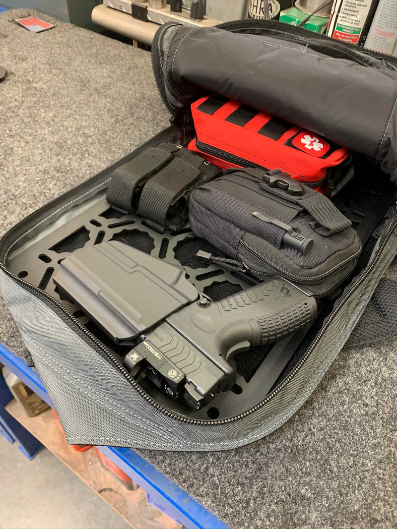 Load image into Gallery viewer, Backpack Insert Panel kit - with pistol holder, first aid kit, dual mag holder, Molle pouch

