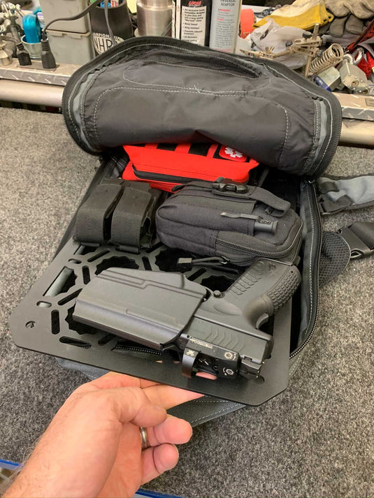 Backpack Insert Panel kit - with pistol holder, first aid kit, dual mag holder, Molle pouch