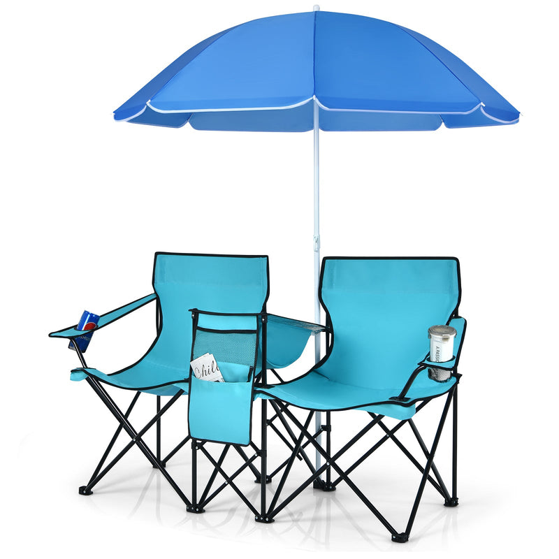 Load image into Gallery viewer, Portable Folding Picnic Double Chair
