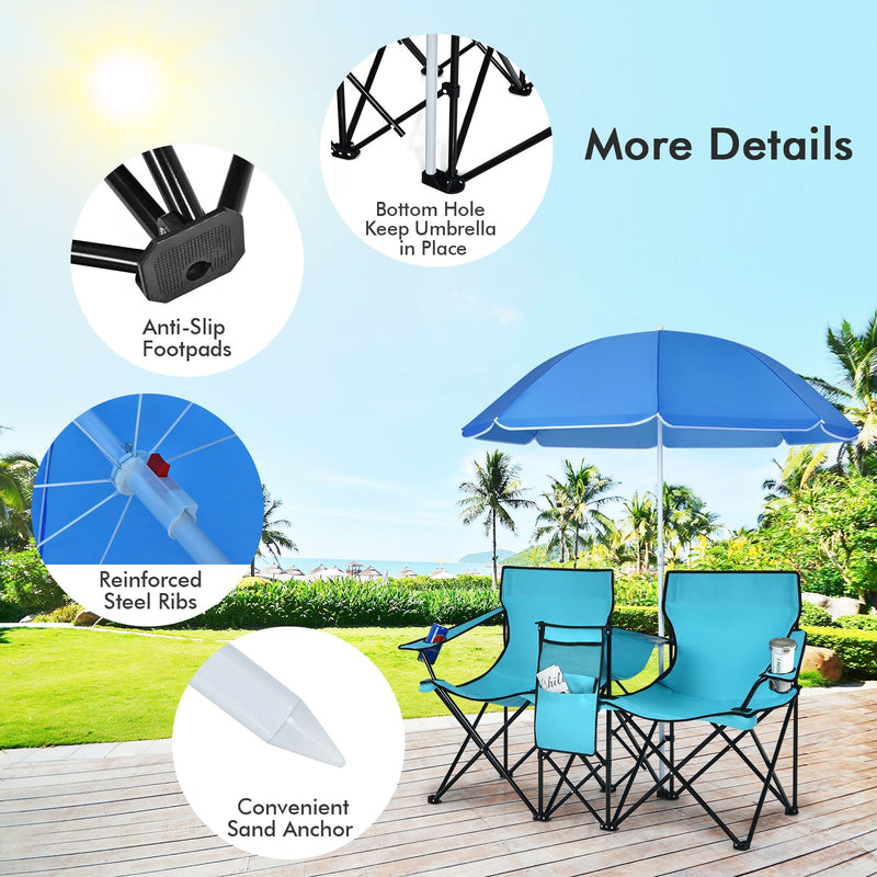 Load image into Gallery viewer, Portable Folding Picnic Double Chair
