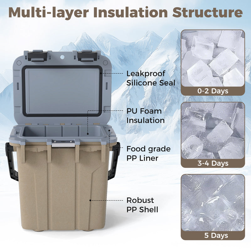Load image into Gallery viewer, Ultra-Light Injection Molded Cooler 21 QT Hard Ice Chest
