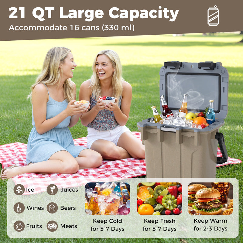 Load image into Gallery viewer, Ultra-Light Injection Molded Cooler 21 QT Hard Ice Chest
