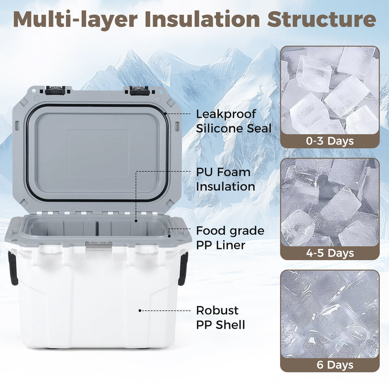 Load image into Gallery viewer, Ultra-Light Injection Molded Cooler 53 QT Hard Ice Chest
