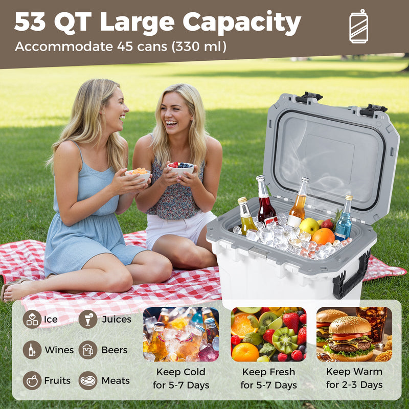 Load image into Gallery viewer, Ultra-Light Injection Molded Cooler 53 QT Hard Ice Chest
