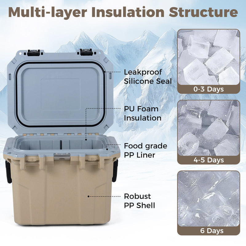 Load image into Gallery viewer, Ultra-Light Injection Molded Cooler 53 QT Hard Ice Chest
