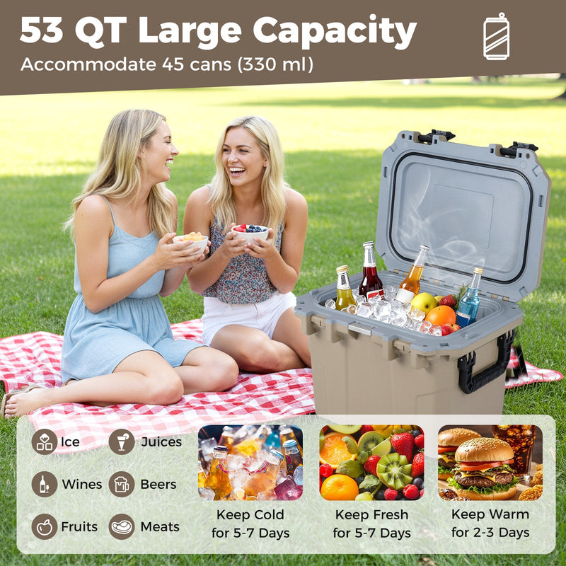 Load image into Gallery viewer, Ultra-Light Injection Molded Cooler 53 QT Hard Ice Chest
