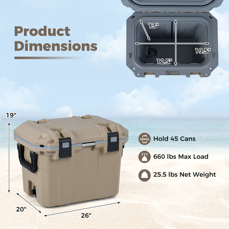Load image into Gallery viewer, Ultra-Light Injection Molded Cooler 53 QT Hard Ice Chest
