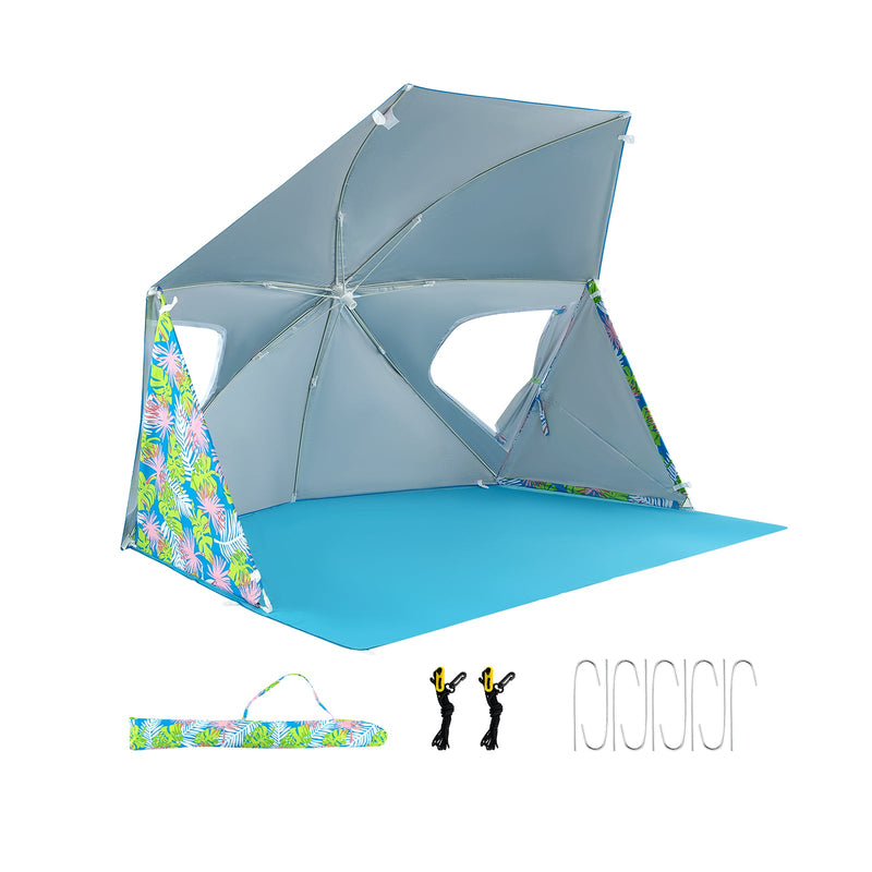 Load image into Gallery viewer, UPF50+ Sun Protection Beach Umbrella Tent with Portable Carrying Bag-Blue
