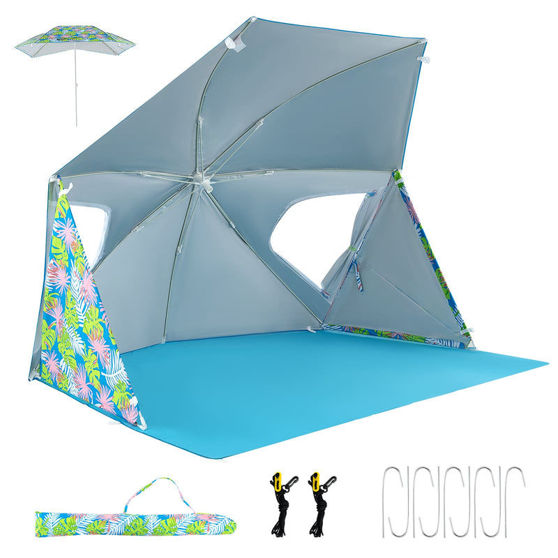 Load image into Gallery viewer, UPF50+ Sun Protection Beach Umbrella Tent with Portable Carrying Bag-Blue
