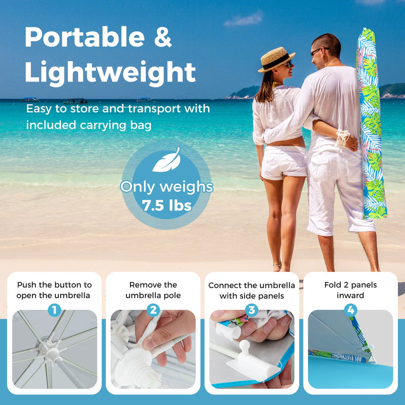 Load image into Gallery viewer, UPF50+ Sun Protection Beach Umbrella Tent with Portable Carrying Bag-Blue
