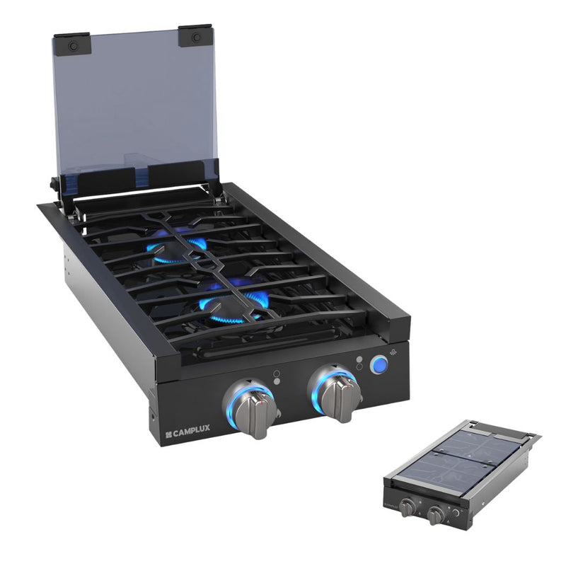 Load image into Gallery viewer, Camplux 2 Burners 12" RV Cooktop Slide-in Gas Stove with Cover
