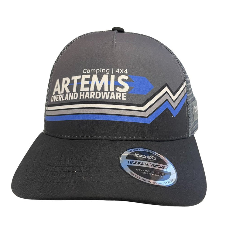 Load image into Gallery viewer, Artemis Mountain Stripe 5 Panel Trucker
