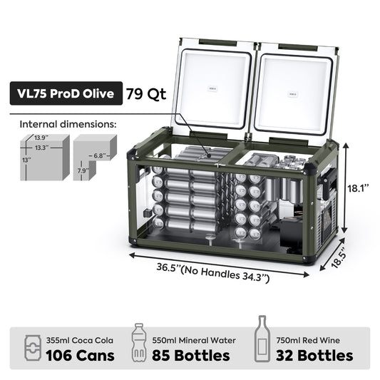 Load image into Gallery viewer, VL75ProD 12V Heavy Duty Fridge Freezer | ICECO | 75 LT
