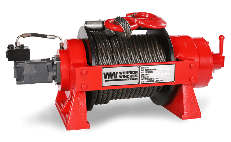Load image into Gallery viewer, JR13 29,700lb (13.5 Ton) Industrial Hydraulic Winch - Steel Rope

