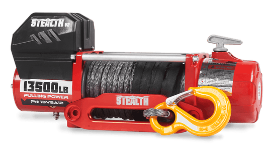 Stealth 13,500lb 12v Electric Winch - Synthetic Rope
