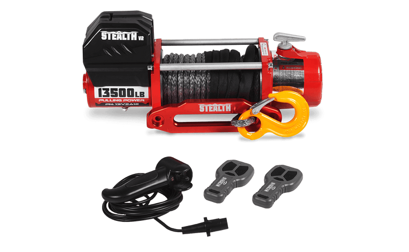 Load image into Gallery viewer, Stealth 13,500lb 12v Electric Winch - Synthetic Rope
