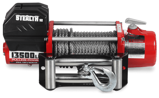 Stealth 13,500lb 12v Electric Winch - Steel Rope
