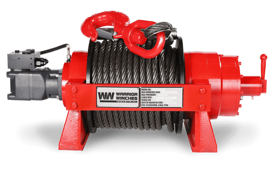 JR15 33,000lb (15 Ton) Industrial Hydraulic Winch - Steel Rope