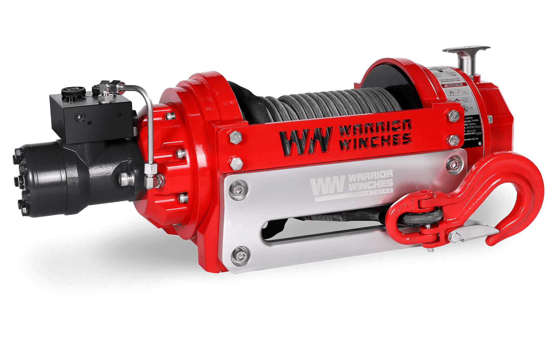 RV15 15,000lb (6.8 Ton) Industrial Hydraulic Winch - Synthetic Rope ...