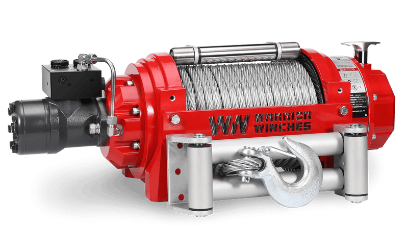 Load image into Gallery viewer, RV18 18,000lb (8.1 Ton) Industrial Hydraulic Winch - Steel Rope
