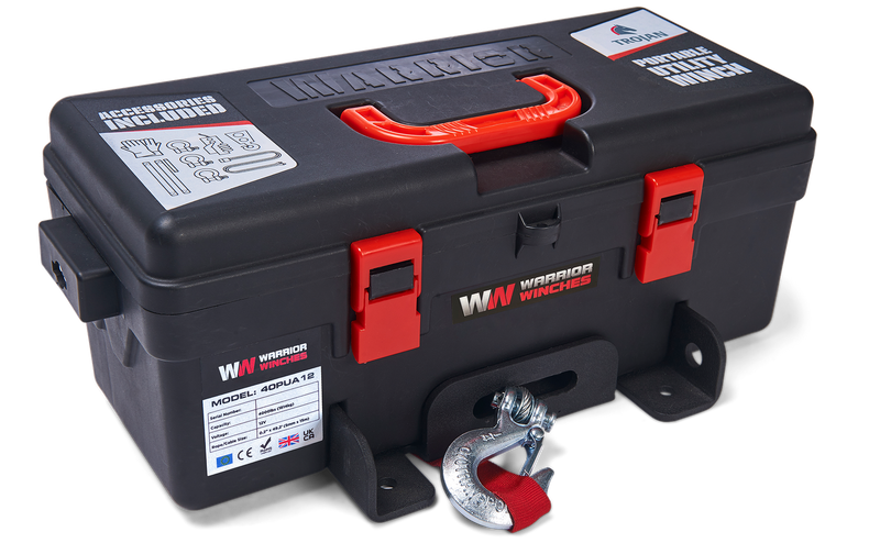 Load image into Gallery viewer, Trojan 4,000lb 12v Portable Utility Winch - Synthetic Rope
