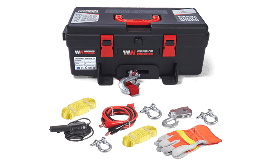 Trojan 4,000lb 12v Portable Utility Winch - Synthetic Rope