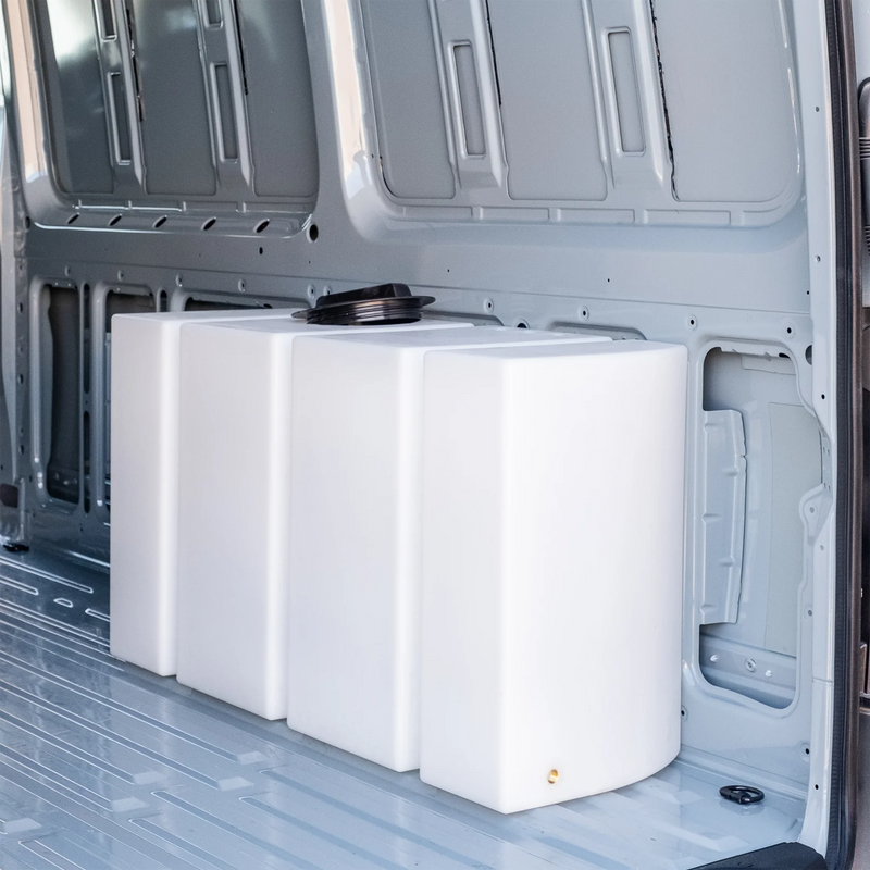 Load image into Gallery viewer, Wheel Well Fresh Water Tank – 59.4 Gal – Sprinter 144" WB &amp; 170" WB – Custom Van Schmiede
