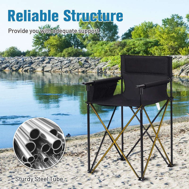 Load image into Gallery viewer, Portable 38 Inch Oversized High Camping Fishing Folding Chair
