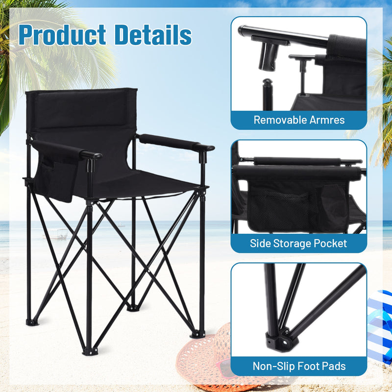 Load image into Gallery viewer, Portable 38 Inch Oversized High Camping Fishing Folding Chair
