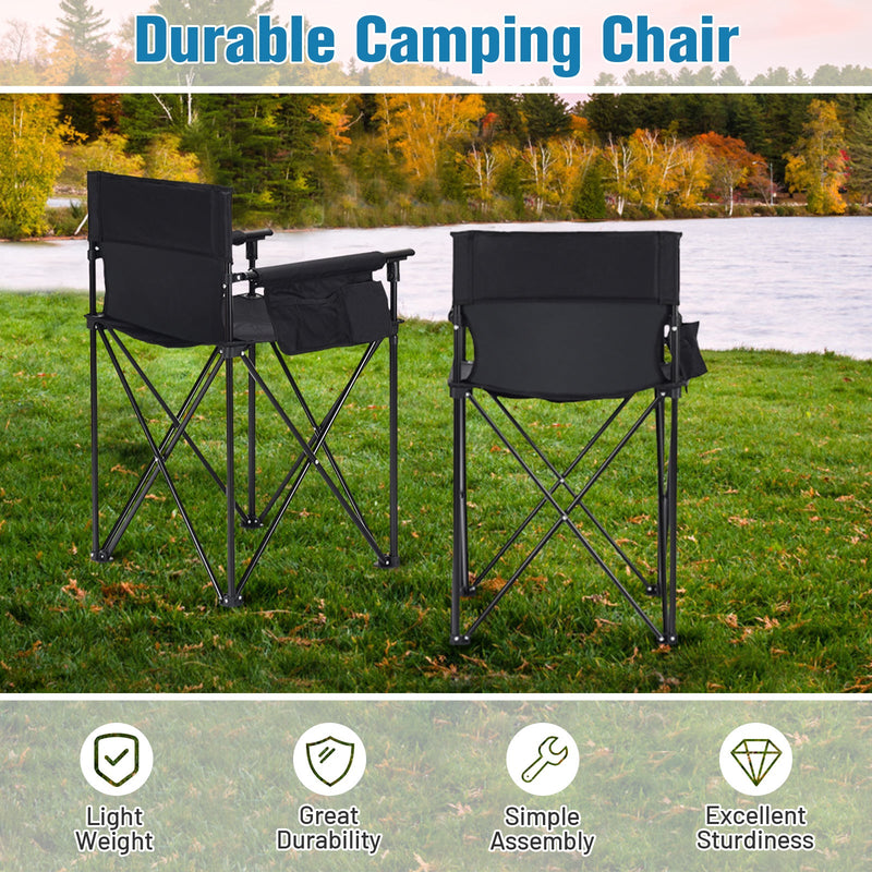 Load image into Gallery viewer, Portable 38 Inch Oversized High Camping Fishing Folding Chair
