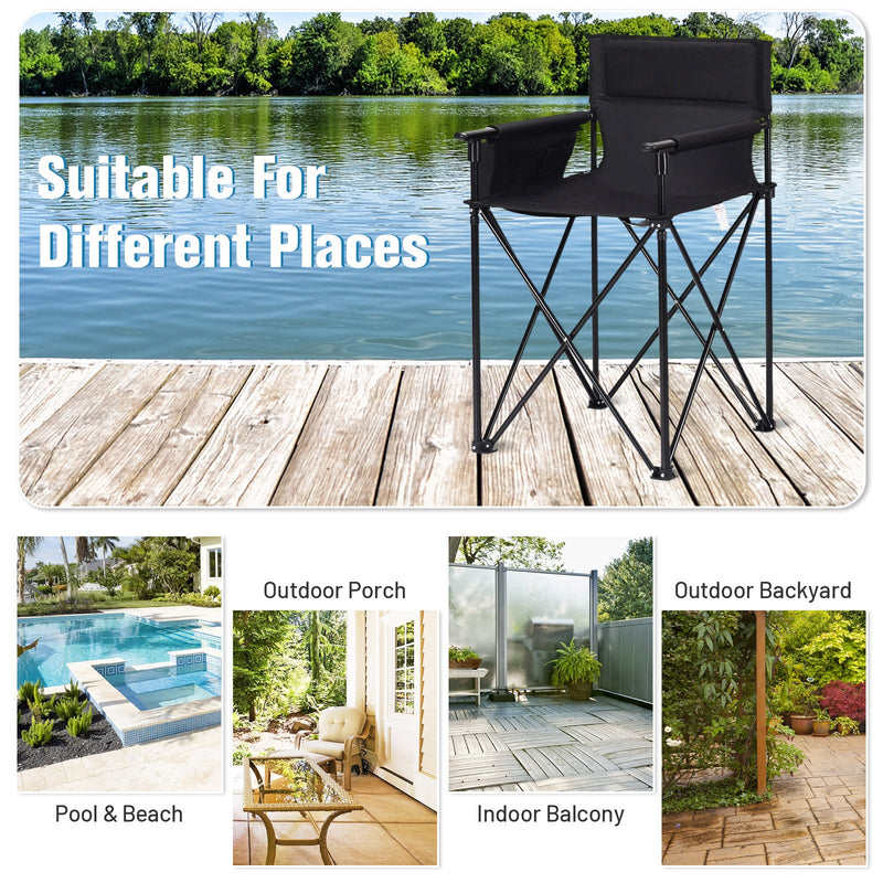 Load image into Gallery viewer, Portable 38 Inch Oversized High Camping Fishing Folding Chair
