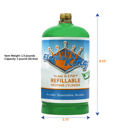 Flame King 2 pack Eco Friendly Sustainable 1lb Refillable Propane Tank LP Cylinder