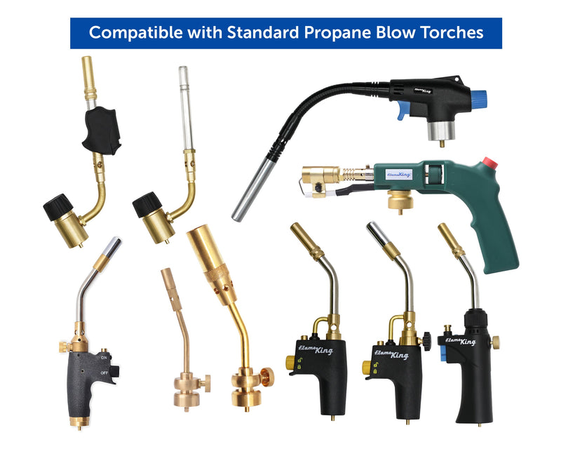 Load image into Gallery viewer, Flame King Flexible 5 FT Extension Hose For 1Lb Propane Tank Cylinder
