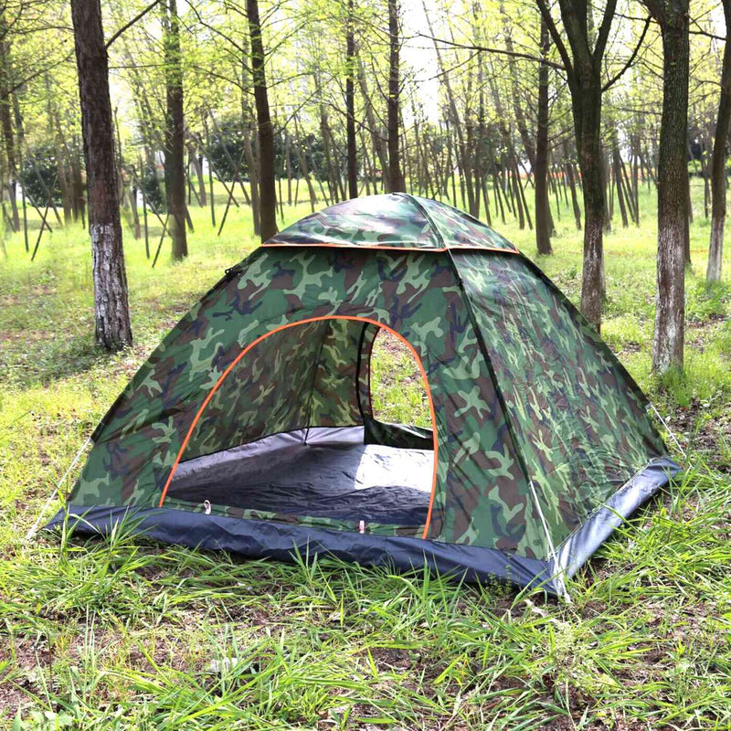 Load image into Gallery viewer, 4 Persons Camping Waterproof Tent Pop Up Tent Instant Setup Tent w/2 Mosquito Net Doors Carrying Bag Folding 4 Seasons for Hiking Climbing Adventure F
