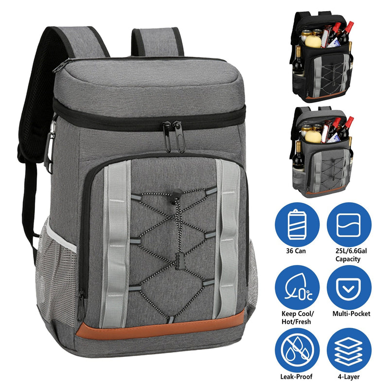 Load image into Gallery viewer, Cooler Backpack 36 Can Leakproof Insulated Cooler Backpack with 25L/6.6Gal for Picnic Camping Beach Hiking Fishing Travel
