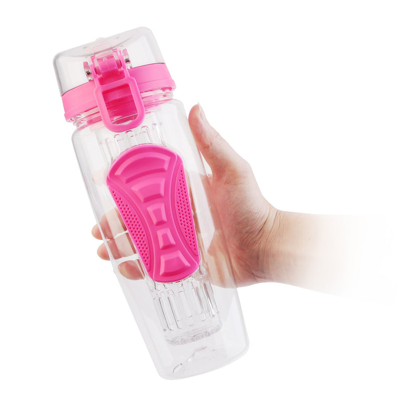 Load image into Gallery viewer, Fruit Infuser Water Bottle 32OZ Juice Shaker Sport w/ Flip Top Lid Anti-Slip Grips For Office Home Sport Running Walking Hiking
