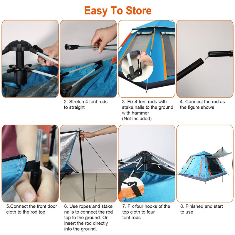 Load image into Gallery viewer, 4-5 Person Camping Tent Outdoor Foldable Waterproof Tent with 2 Mosquito Nets Windows Carrying Bag for Hiking Climbing Adventure Fishing
