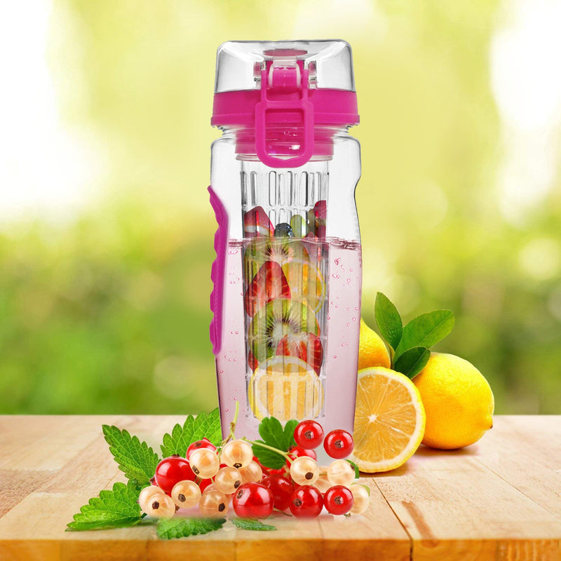 Load image into Gallery viewer, Fruit Infuser Water Bottle 32OZ Juice Shaker Sport w/ Flip Top Lid Anti-Slip Grips For Office Home Sport Running Walking Hiking
