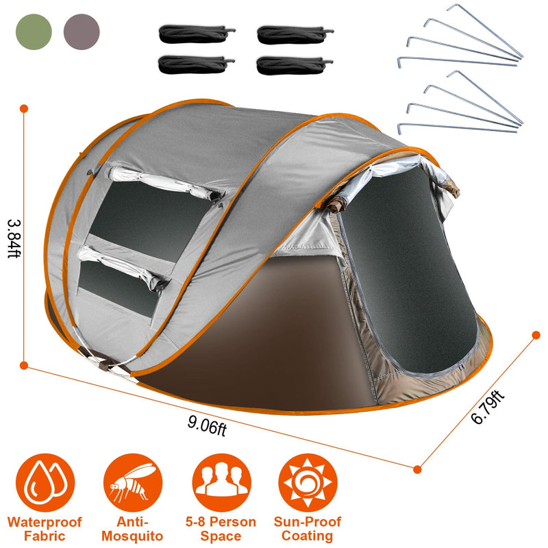 Load image into Gallery viewer, 3-4 Person Pop Up Tent Automatic Setup Camping Tent Waterproof Instant Setup Tent with 2 Mosquito Net Windows Carrying Bag for Hiking Climbing Adventu
