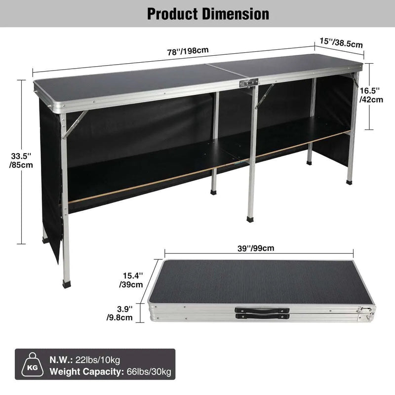 Load image into Gallery viewer, Portable Bar Table for Events  with Double Layer
